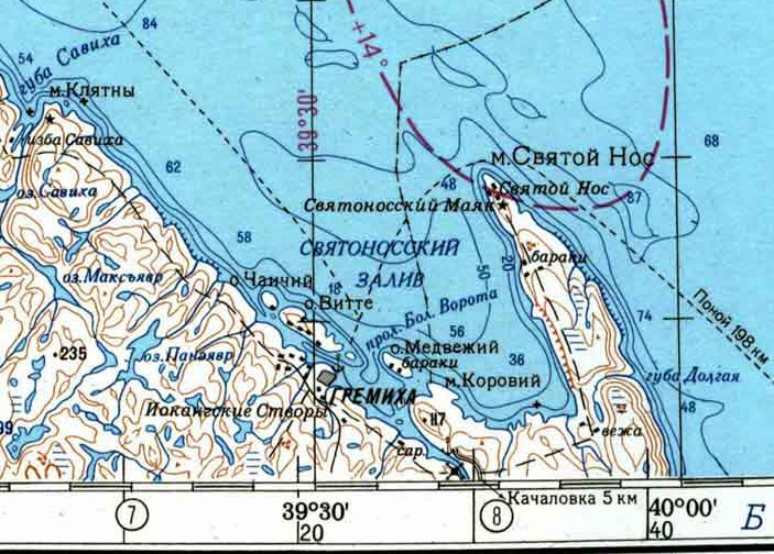 Святоносский залив. Карта